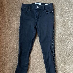 Pac Sun black tie skinny jeans